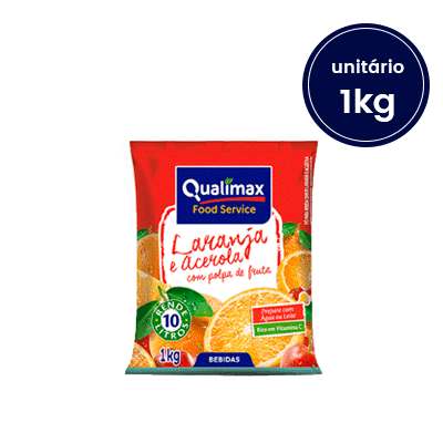 Refresco em Pó de Laranja e Acerola Qualimax - 1kg