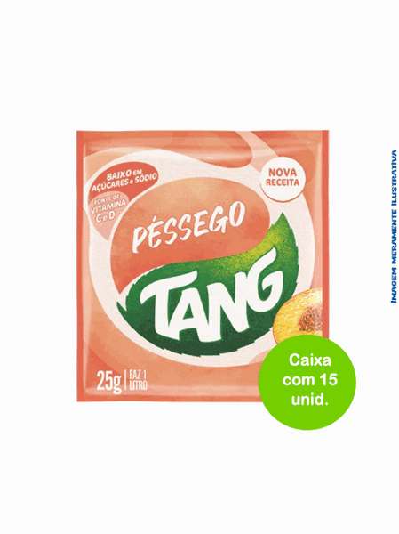 Refresco em Pó de Pêssego Tang 25g - Caixa com 15 Unidades