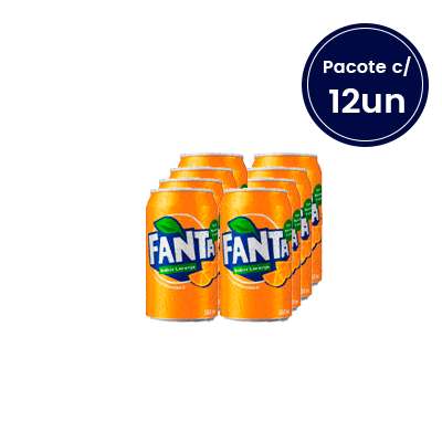 Refrigerante Fanta Laranja Lata 350ml - Pacote com 12 Unidades