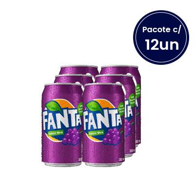 Refrigerante Fanta Uva Lata 350ml - Pacote com 12 Unidades