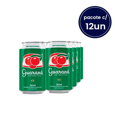 Refrigerante Guaraná Antarctica Zero Lata 350ml - Pacote com 12