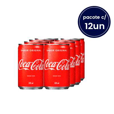 Refrigerante de Cola Lata 220ml Coca-Cola - Pacote com 12