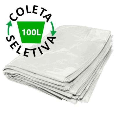 Saco para Lixo 100 Litros BL - Coleta Seletiva Branco - 100 uni.