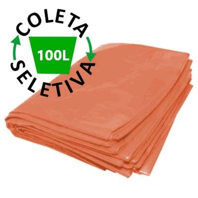 Saco para Lixo 100 Litros BL - Coleta Seletiva Laranja - 100 uni