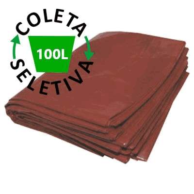 Saco para Lixo 100 Litros BL - Coleta Seletiva Marrom - 100 uni.