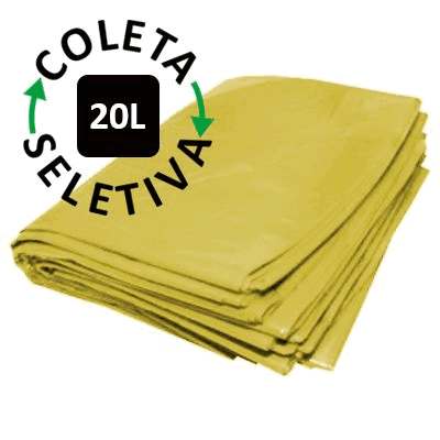 Saco para Lixo 20 Litros - Coleta Seletiva Amarelo - 100 uni.