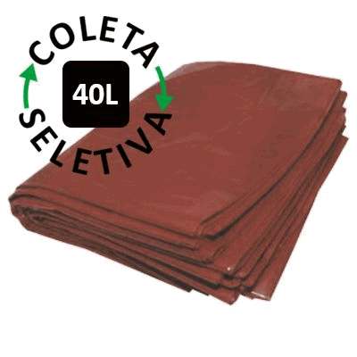 Saco para Lixo 40 Litros - Coleta Seletiva Marrom - 100 uni.