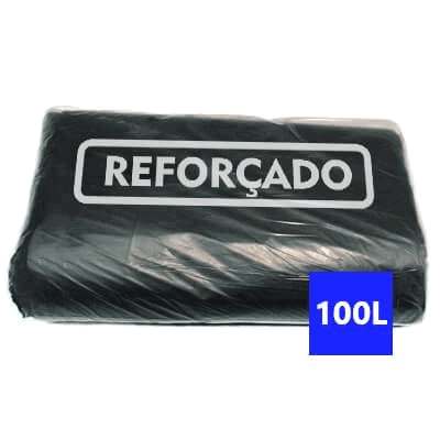 Saco para Lixo Preto Reforçado 100 Litros - 100 uni.