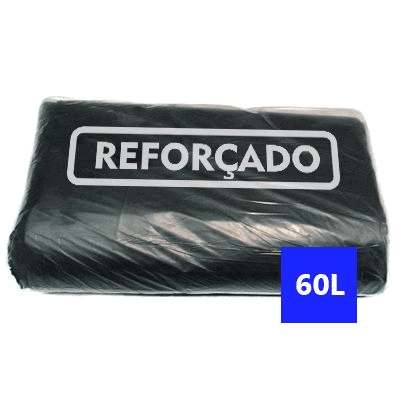 Saco para Lixo Preto Reforçado 60 Litros - 100 uni.