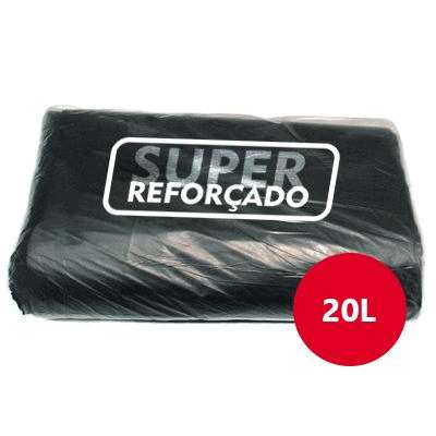 Saco para Lixo Preto Super Reforçado 20 Litros - Fardo com 5kg