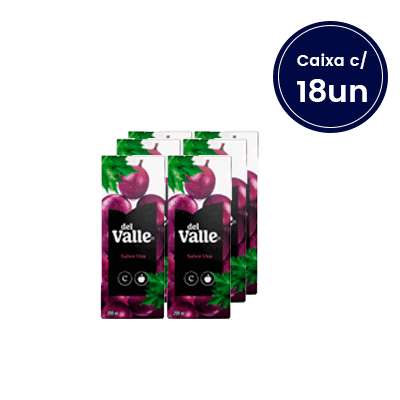 Suco Sabor Uva Del Valle 200ml - Caixa Com 18 Un