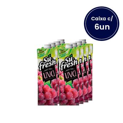 Suco sabor uva Sufresh 1L Caixa c/ 6un