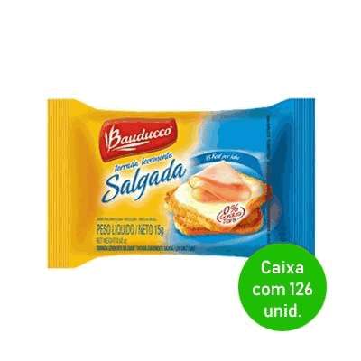 Torrada Salgada Tradicional Bauducco 15g - Caixa com 126 Sachês