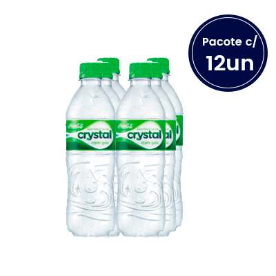 Água Mineral com Gás Crystal 500ml - Pacote com 12 Unidades