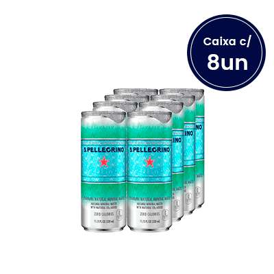 Água Mineral c/ Gás São Pellegrino Lata 330ml c/ 8un