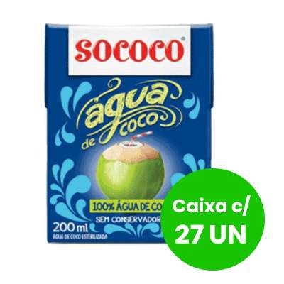 Água de Coco Sococo 200ml - Caixa com 24 Unidades